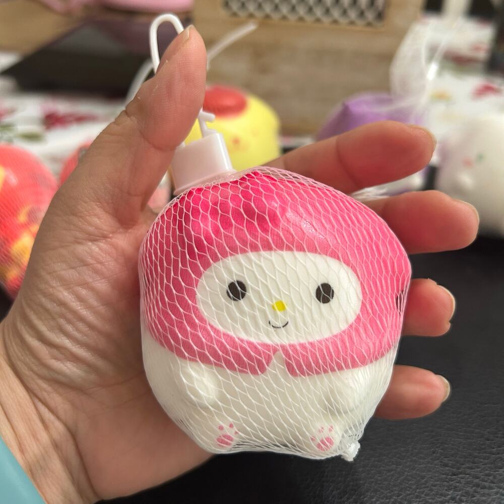 Sanrio My Melody Squishy Stress Relief Toy Mini Figurine w/ Mesh Bag